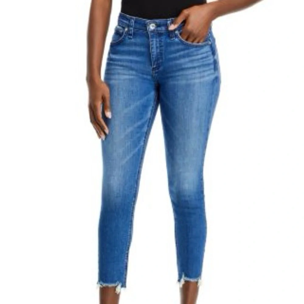 Rag & Bone Cate Mid-Rise Distressed Blue Ankle Skinny Jeans NEW - Picture 1 of 12